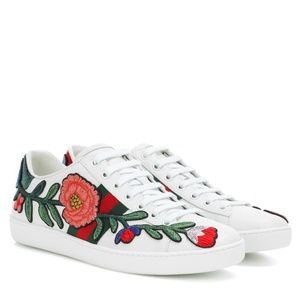 Gucci Ace Embroidered Floral Sneaker AUTHENTIC